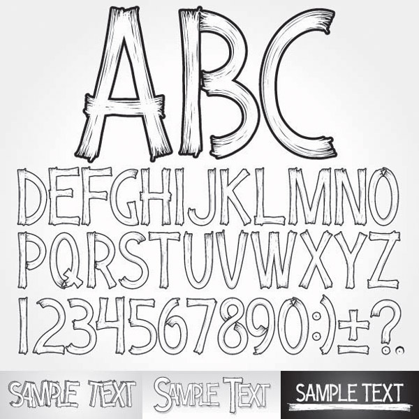 free vector Handdrawn style of the english alphabet vector